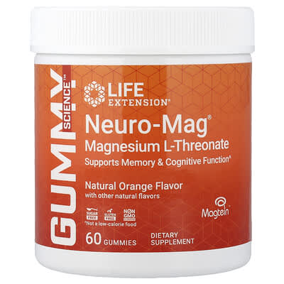 Neuro-Mag®, Magnesium L-Threonate, Natural Orange, 60 Gummies (36 mg per Gummy)
