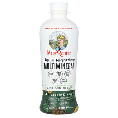 Жидкие ночные мультиминералы MaryRuth's Pineapple Dream, 32 fl oz (946 ml)