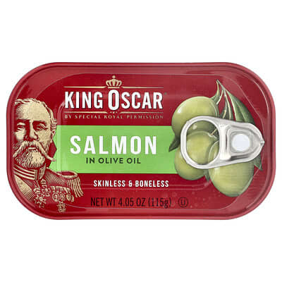 Лосось без кожи и костей в оливковом масле King Oscar, 4.05 oz (115 g)