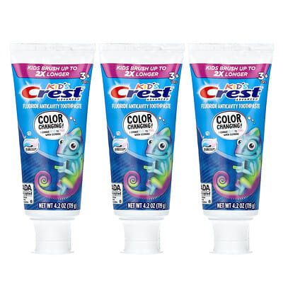 Kids Advanced, Fluoride Anticavity Toothpaste, 3+ Yrs, Bubblegum, 3 Pack, 4.2 oz (119 g) Each