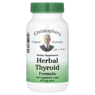Травяная формула для щитовидной железы Christopher's Original Formulas, 100 вегетарианских капсул