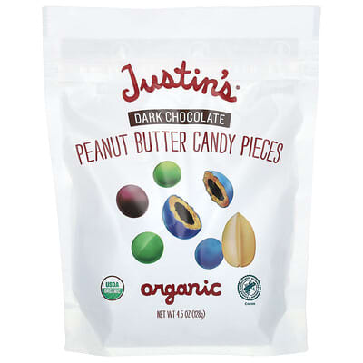 Organic Peanut Butter Candy Pieces, Dark Chocolate, 4.5 oz (128 g)