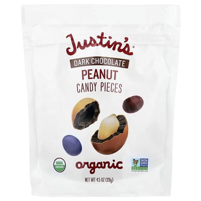 Organic Peanut Candy Pieces,  Dark Chocolate, 4.5 oz (128 g)