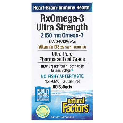 RxOmega-3 Ultra Strength Plus Vitamin D3, 60 Softgels