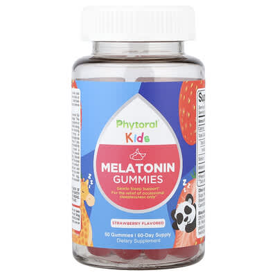 Kids, Melatonin Gummies, Strawberry, 60 Gummies