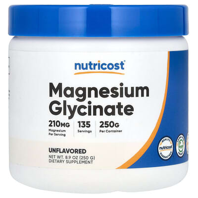 Magnesium Glycinate, Unflavored , 8.9 oz (250 g)