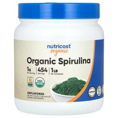 Nutricost Органическая спирулина без вкуса 16.2 oz (454 g)