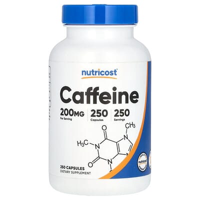 Caffeine, 200 mg, 250 капсул