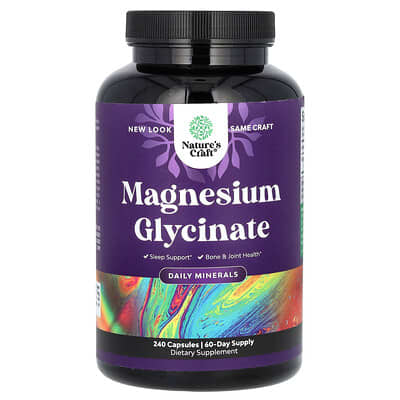 Magnesium Glycinate, 240 Capsules (100 mg per Capsule)