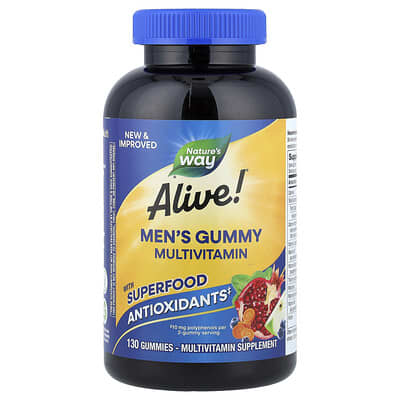 Alive!® Мужские витаминные мармеладки, фруктовые, 130 шт