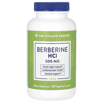 Берберин HCI, 500 mg, 120 растительных капсул