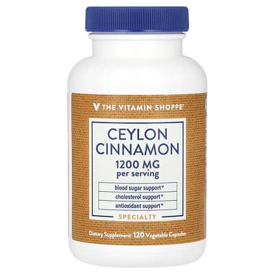 The Vitamin Shoppe Цейлонская корица, 120 вегетарианских капсул (600 mg на капсулу)