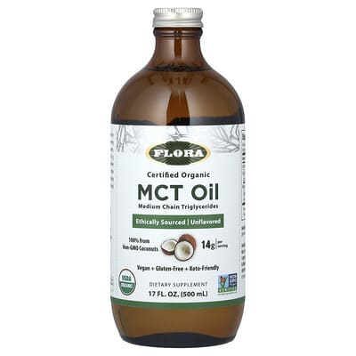 Certified Organic MCT Oil, Unflavored, 17 fl oz (500 ml)
