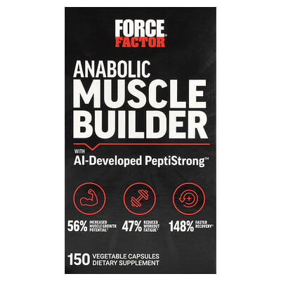 Anabolic Muscle Builder With AI-Developed PeptiStrong™, 150 Vegetable Capsules