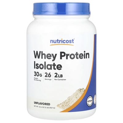 Whey Protein Isolate, Unflavored, 2 lb (907 g)