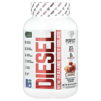 Изолят сывороточного протеина Diesel®, New Zealand Whey Isolate, Salted Caramel, 2 lb (908 g)
