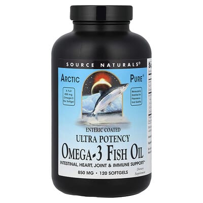 Arctic Pure®, рыбье масло Omega-3, 850 mg, 120 мягких капсул
