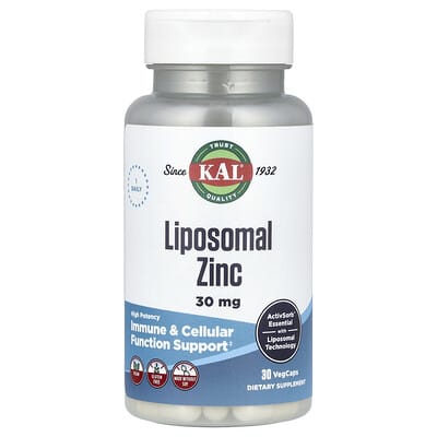 Liposomal Zinc, High Potency, 30 mg, 30 VegCaps