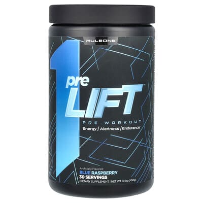 Предтренировочная добавка preLIFT, Blue Raspberry, 15.9 oz (450 g)