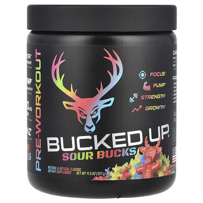 Предтренировочный комплекс Bucked Up Sour Bucks Sour Gummy Candy 11.5 oz (327 g)