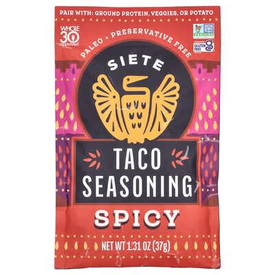 Taco Seasoning, Spicy, 1.31 oz (37 g)