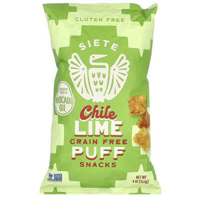 Grain Free Puff Snacks, Chile Lime, 4 oz (113 g)
