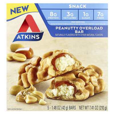 Батончик Atkins Snack Peanutty Overload, 5 шт., 42 г