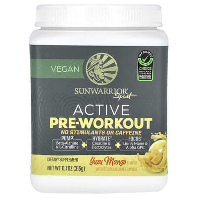 Sunwarrior Предтренировочный комплекс Sport Active, Yuzu Mango, 11.1 oz (315 g)