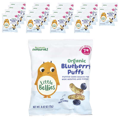 Органические шарики из черники, 7+ месяцев, 18 пакетиков по 0.42 oz (12 g)