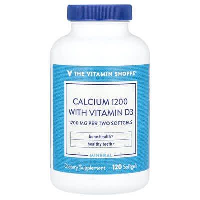 The Vitamin Shoppe Кальций 120 с витамином D3, 120 мягких капсул