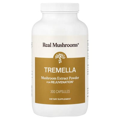 Real Mushrooms, порошок экстракта грибов Tremella, 300 капсул