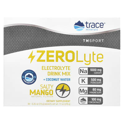 TM Sport, ZEROLyte, Electrolyte Drink Mix, Salty Mango, 30 Packets, 0.26 oz (7.3 g) Each