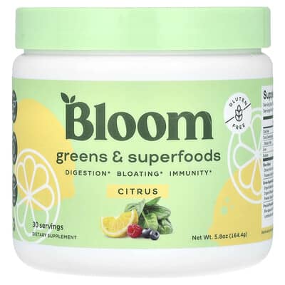 Зеленые суперфуды Bloom Citrus 5.8 oz (164.4 g)