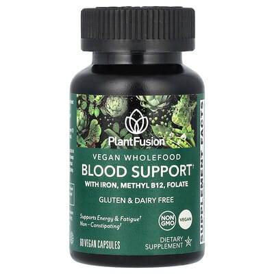 Веганский комплекс Vegan Wholefood Blood Support, 60 капсул