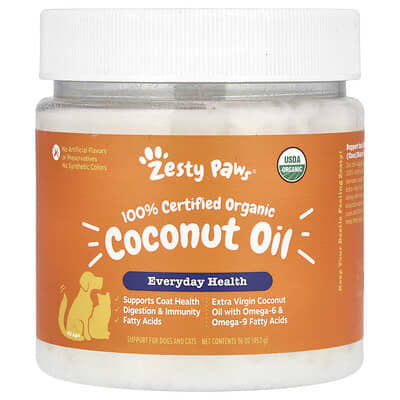100% Certified Organic Coconut Oil, For Dogs and Cats, All Ages, 16 oz (453 g)