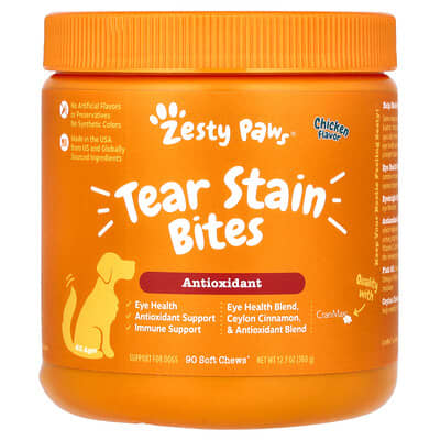 Tear Stain Bites, For Dogs, All Ages, Chicken, 90 Soft Chews, 12.7 oz (360 g)