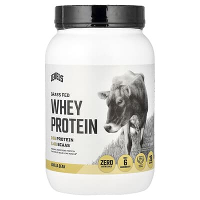 Сыворотка протеиновая Levels Grass Fed Whey Protein Powder, Vanilla Bean, 2 lb (907 g)