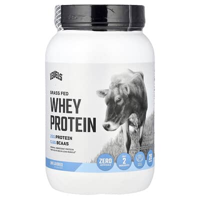 Сывороточный протеин Levels Grass Fed Whey Protein Powder, Unflavored, 2 lb (907 g)