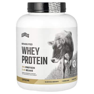 Grass Fed Whey Protein Powder, Cappuccino, 5 lb (2.27 kg)