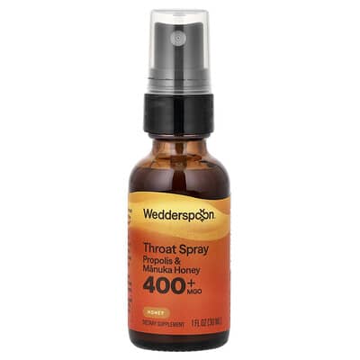 Throat Spray, Propolis & Manuka Honey, Honey, MGO 400+, 1 fl oz (30 ml)