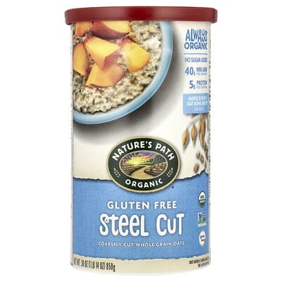 Organic Whole Grain Oats, Gluten Free, Steel Cut, 30 oz (850 g)