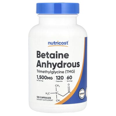 Betaine Anhydrous, 120 Capsules (750 mg per Capsule)