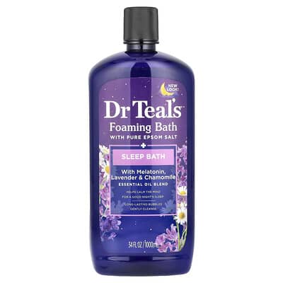 Foaming Bath With Pure Epsom Salt, With  Melatonin, Lavender & Chamomile, 34 fl oz (1,000 ml)