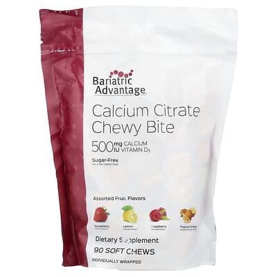 Жевательные таблетки Calcium Citrate, без сахара, ассорти фруктов, 90 шт.