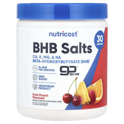 Nutricost BHB Salts, goBHB®, Fruit Punch, 261 g