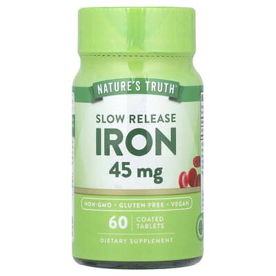 Slow Release Iron, 45 mg, 60 Coated Tablets