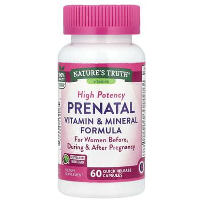 Nature's Truth High Potency Prenatal Vitamin & Mineral Formula, 60 быстрорастворимых капсул
