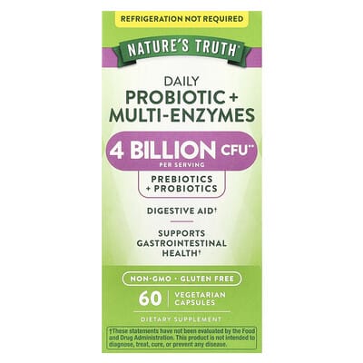 Пробиотик Daily Probiotic + Multi-Enzymes, 60 вегетарианских капсул