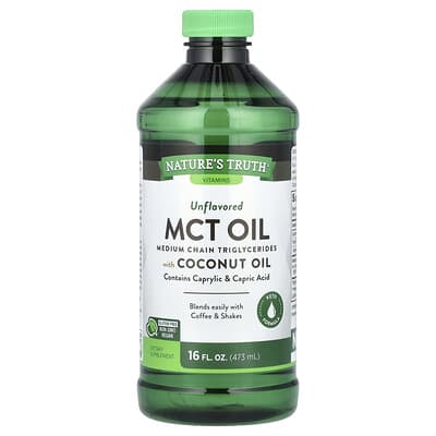 Масло MCT с кокосовым маслом, без вкуса, 14 g, 16 fl oz (473 ml)