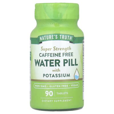 Water Pill With Potassium, Caffeine Free, 90 Tablets